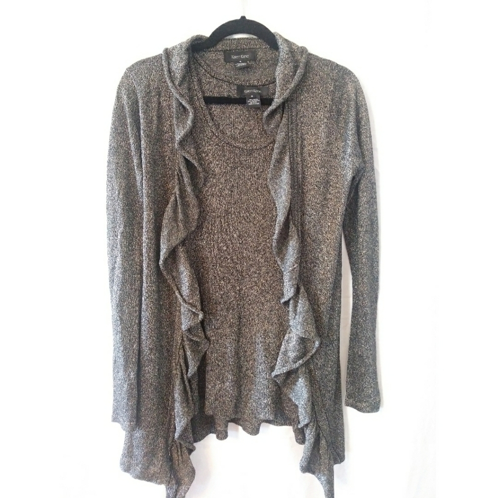 Sparkly cardigan and tank top